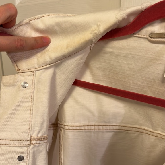 Free People White Denim Jacket XS/S - Picture 6 of 6